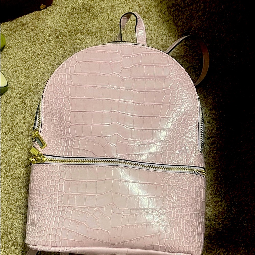 Pulicati Genuine Leather Light Pink Embossed Backpack *final price*